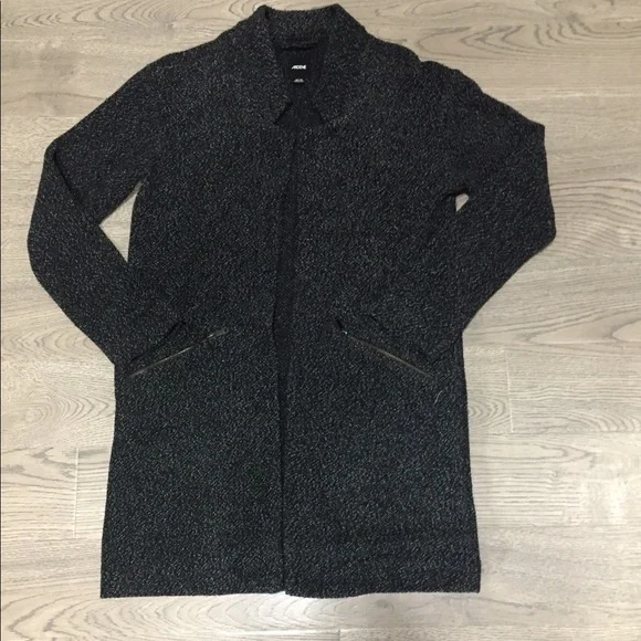 XS cardigan coat jacket marled grey pockets EUC - Picture 3 of 15